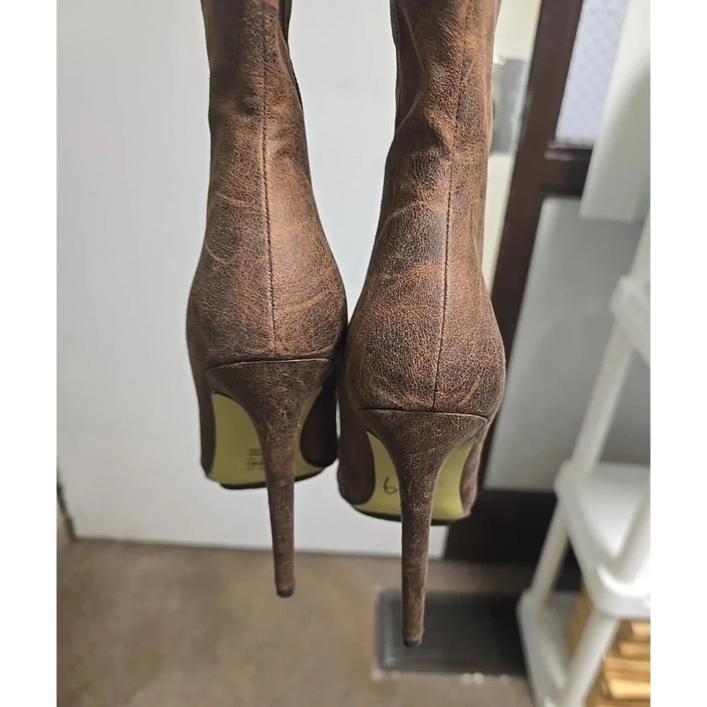 Michael Antonio Brown Old Money Pointed Toe Over The Knee Boots Womans Size 8.5M